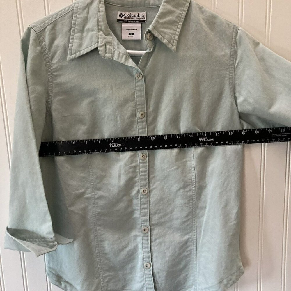 Columbia Sportswear Co. Women’s Cotton Ramie Mint Green Button Down Shirt Size S - Picture 9 of 12